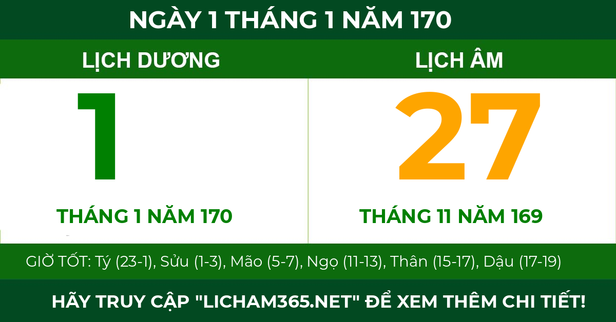 lịch âm ngày 1 tháng 1 năm 170