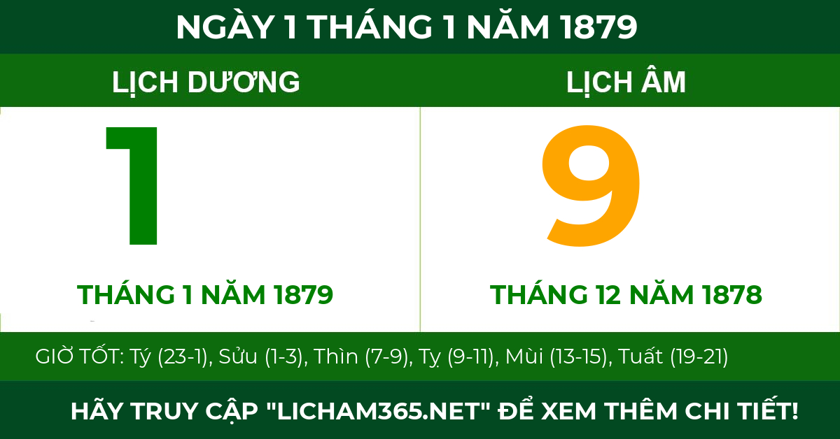 lịch âm ngày 1 tháng 1 năm 1879