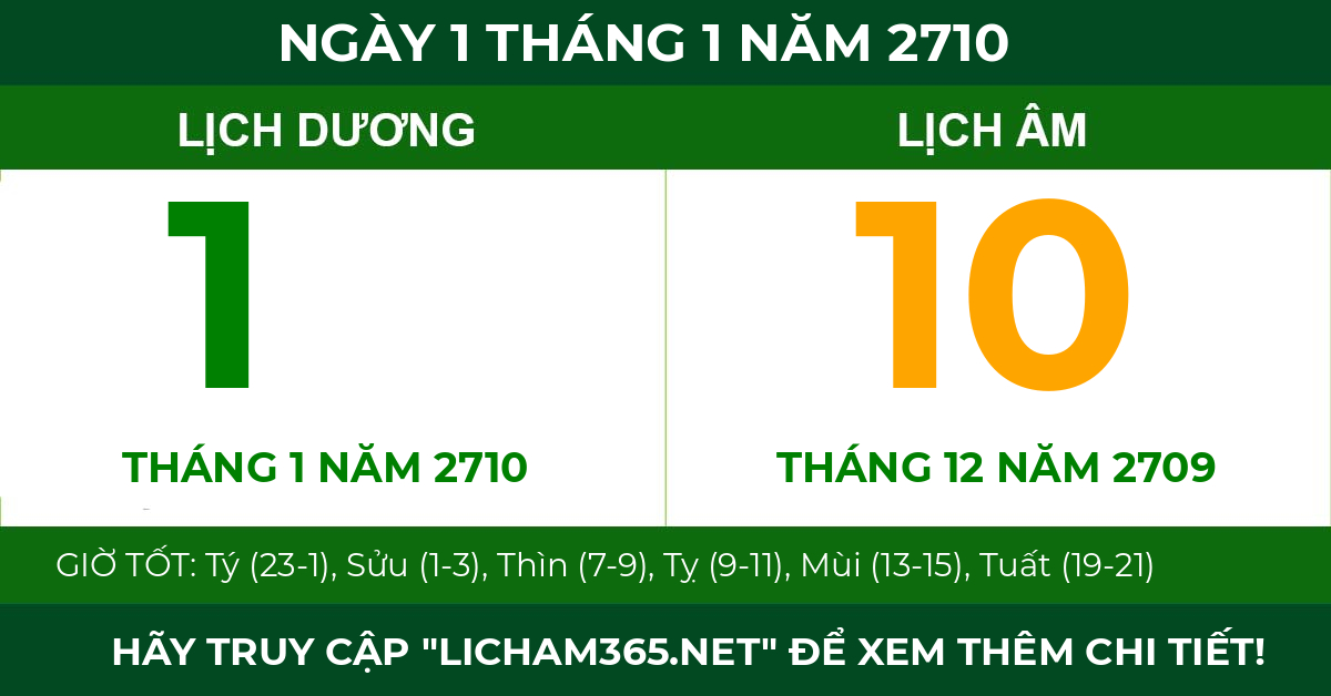 lịch âm ngày 1 tháng 1 năm 2710