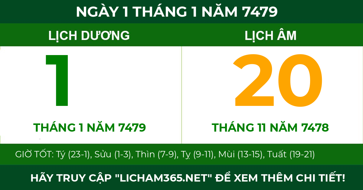lịch âm ngày 1 tháng 1 năm 7479