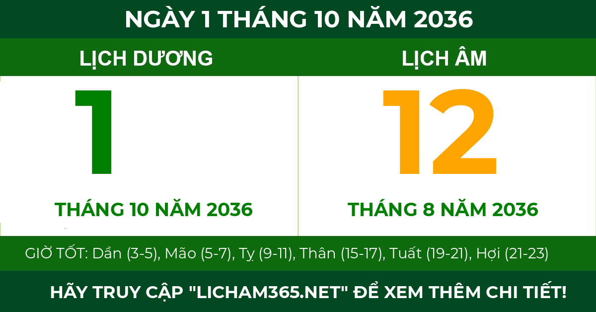 lịch âm ngày 1 tháng 10 năm 2036
