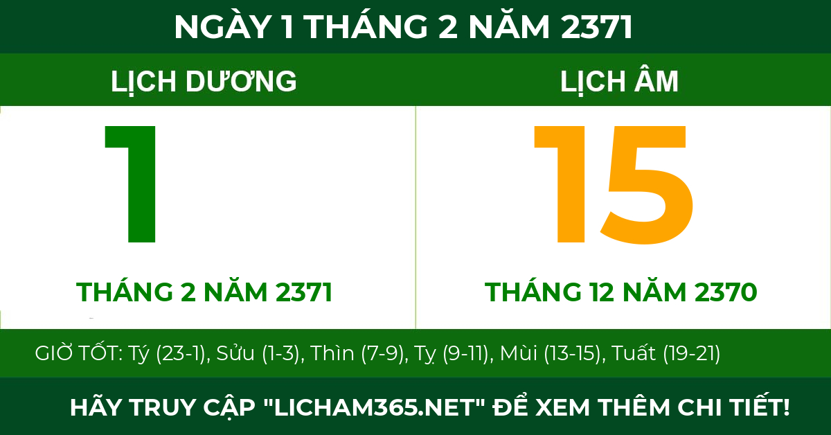 lịch âm ngày 1 tháng 2 năm 2371