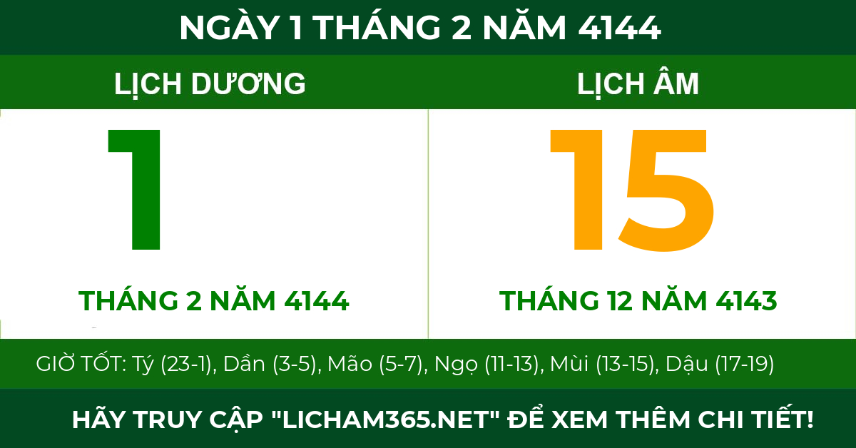 lịch âm ngày 1 tháng 2 năm 4144