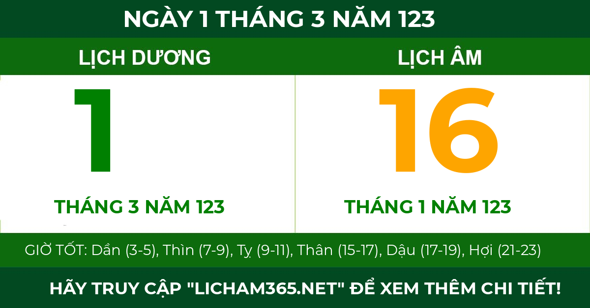 lịch âm ngày 1 tháng 3 năm 123