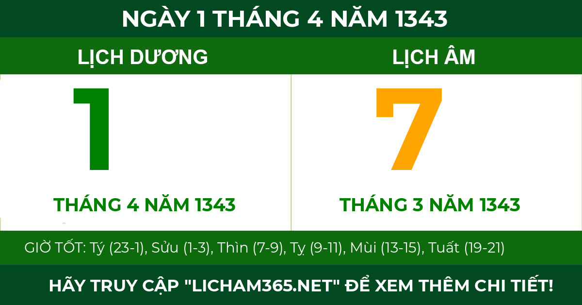 lịch âm ngày 1 tháng 4 năm 1343