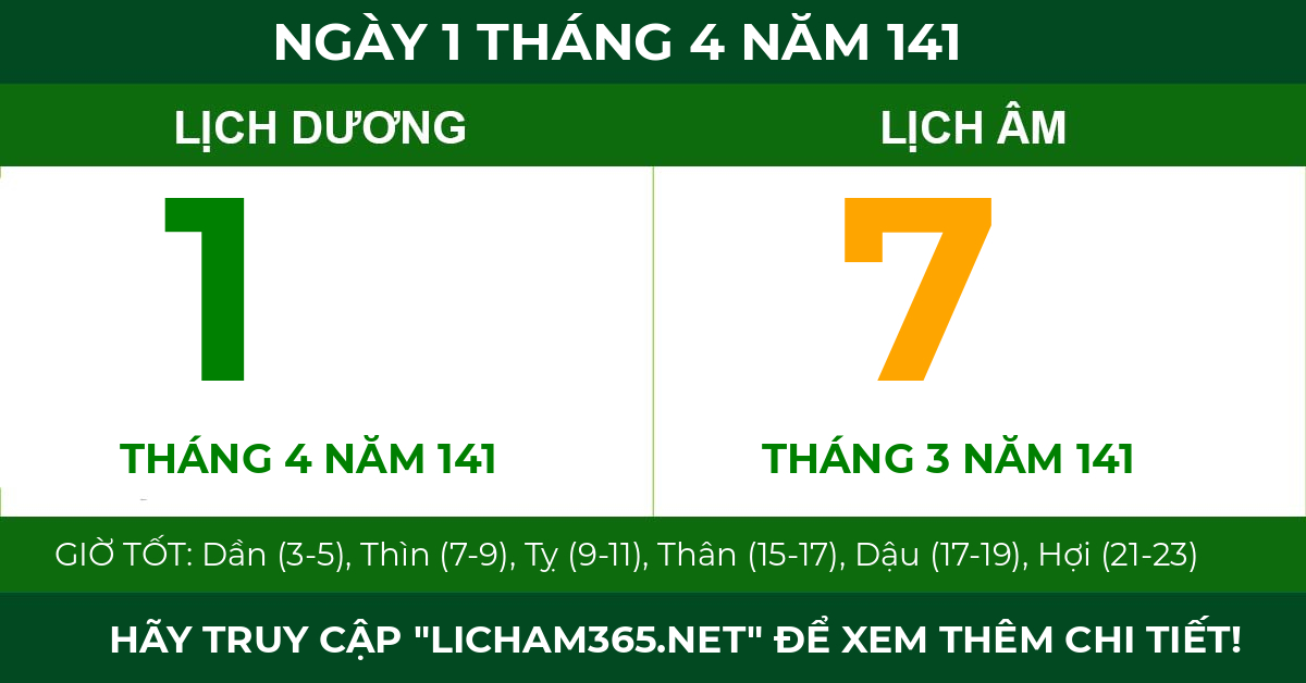 lịch âm ngày 1 tháng 4 năm 141