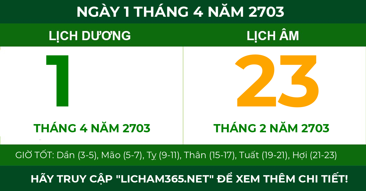 lịch âm ngày 1 tháng 4 năm 2703
