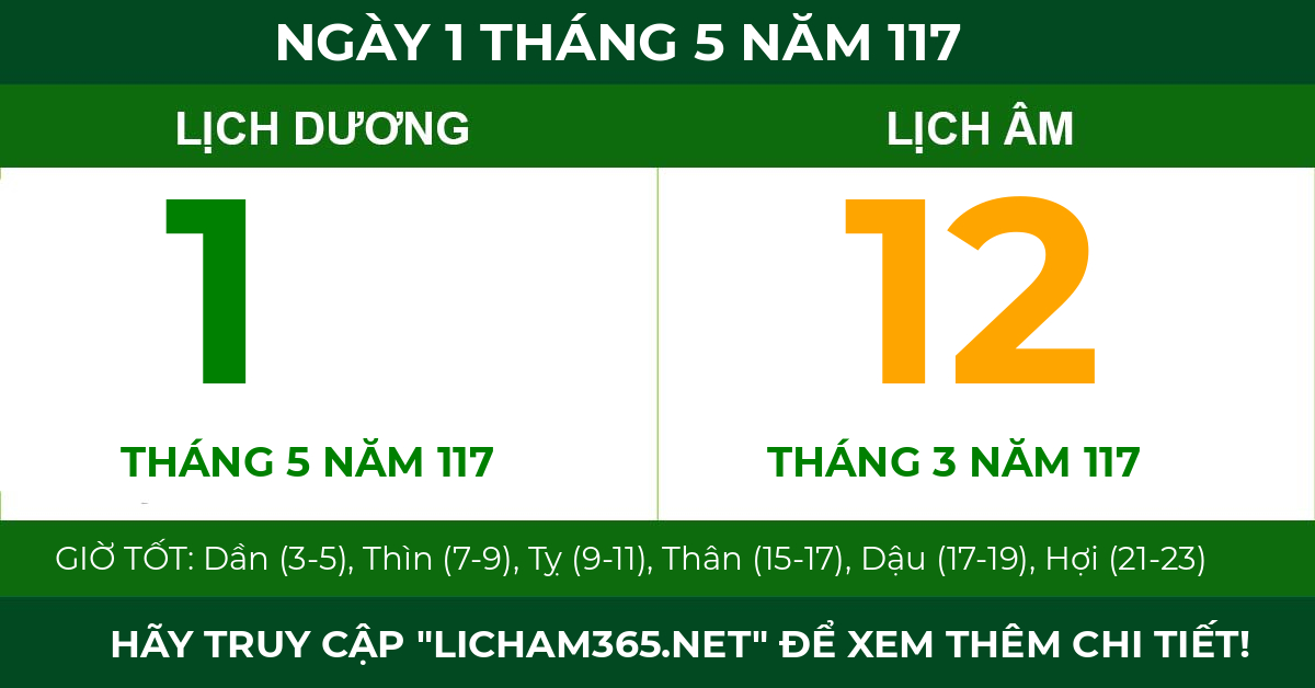 lịch âm ngày 1 tháng 5 năm 117