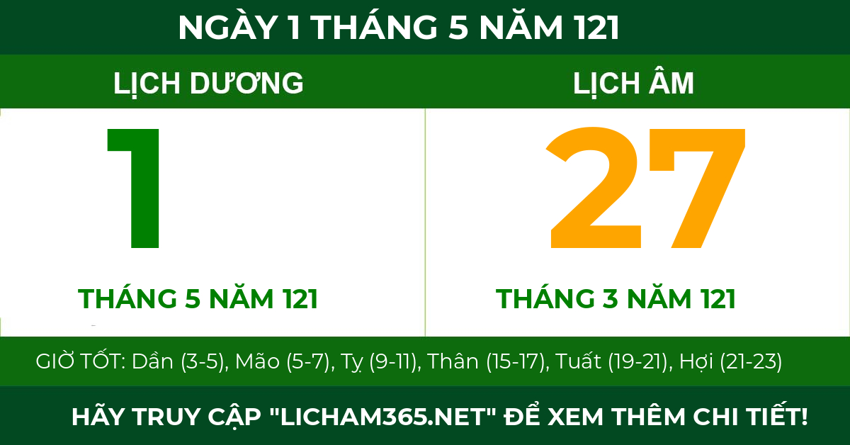 lịch âm ngày 1 tháng 5 năm 121
