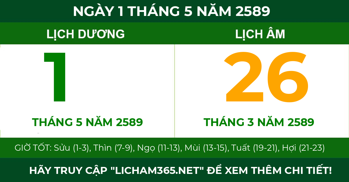 lịch âm ngày 1 tháng 5 năm 2589