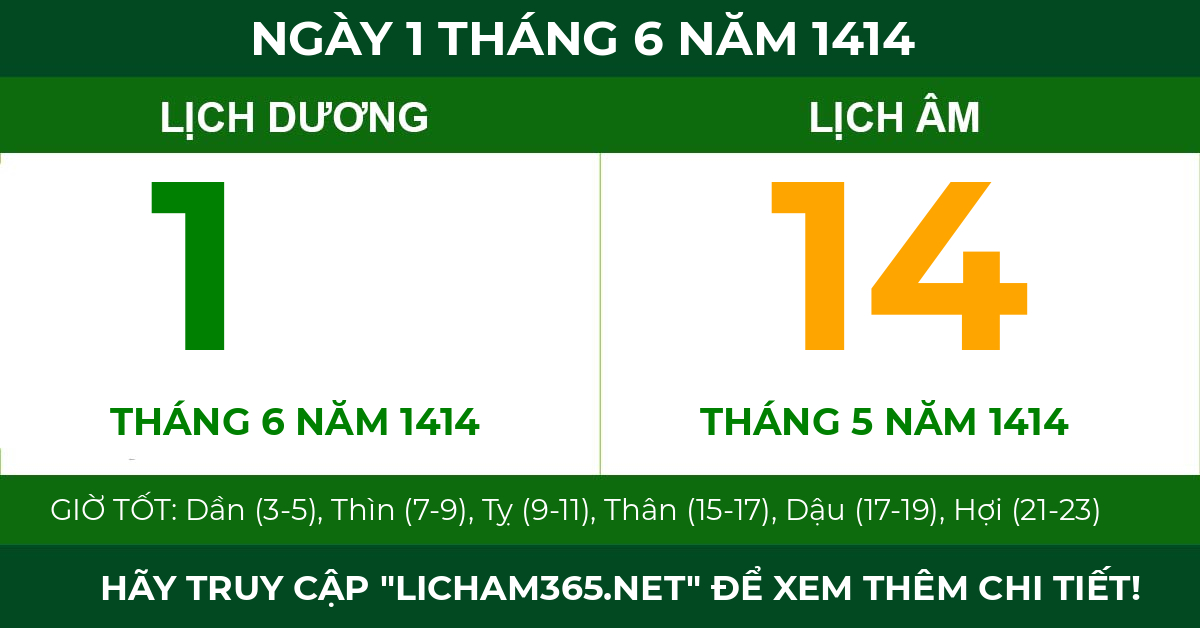 lịch âm ngày 1 tháng 6 năm 1414