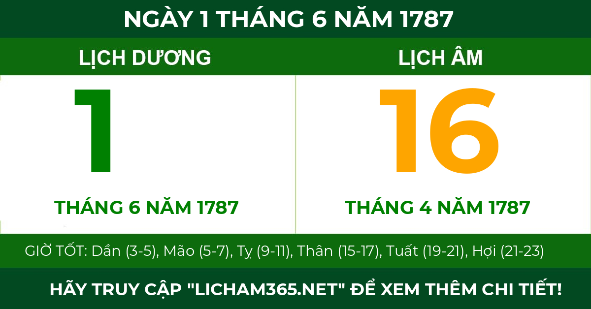 lịch âm ngày 1 tháng 6 năm 1787