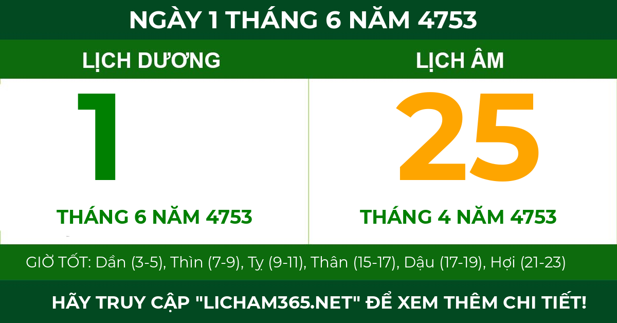 lịch âm ngày 1 tháng 6 năm 4753