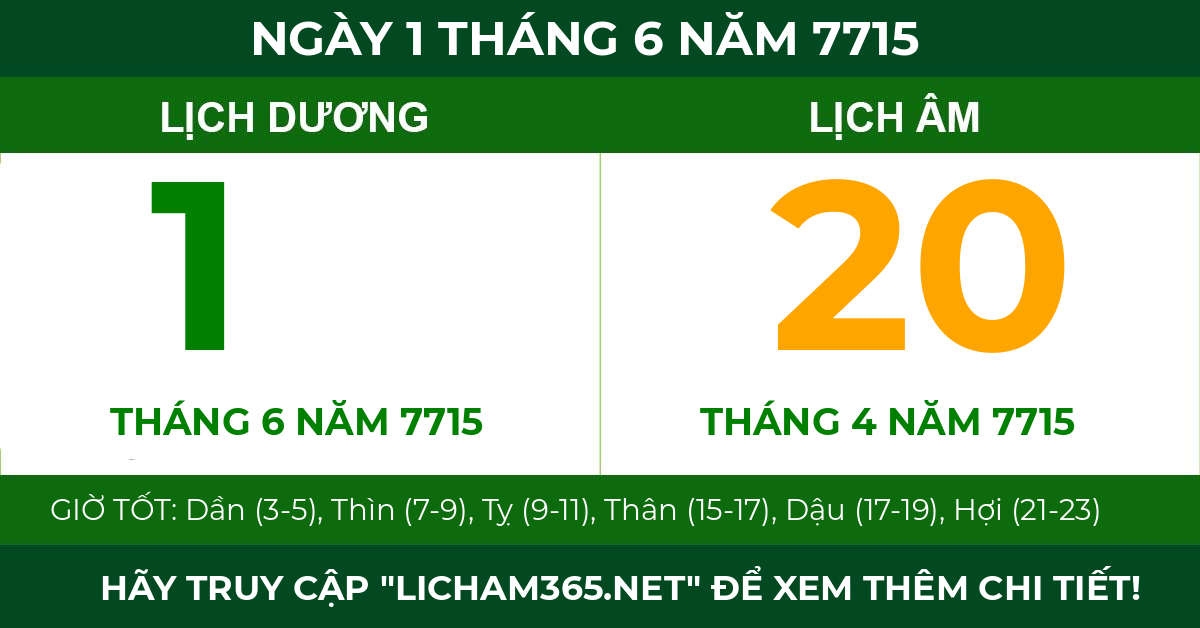 lịch âm ngày 1 tháng 6 năm 7715
