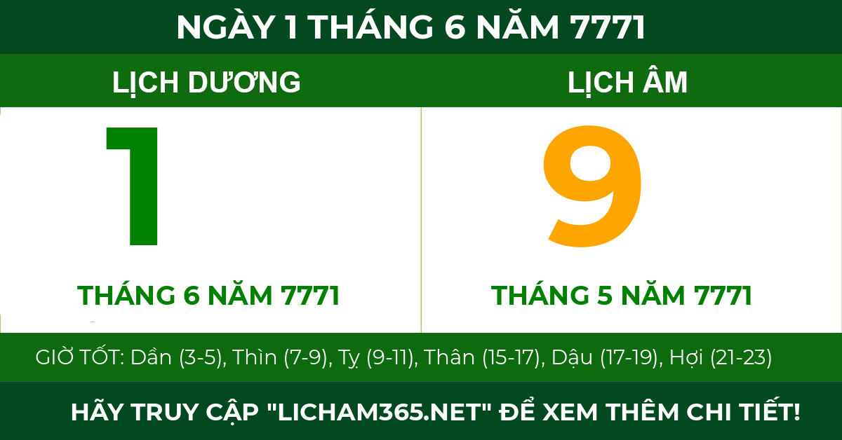 lịch âm ngày 1 tháng 6 năm 7771