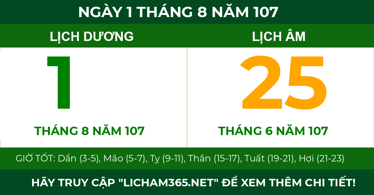 lịch âm ngày 1 tháng 8 năm 107