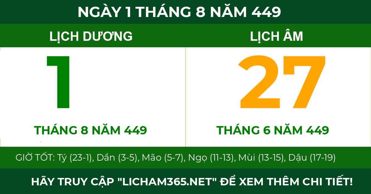 lịch âm ngày 1 tháng 8 năm 449