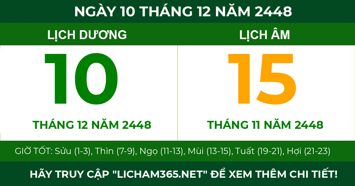 lịch âm ngày 10 tháng 12 năm 2448