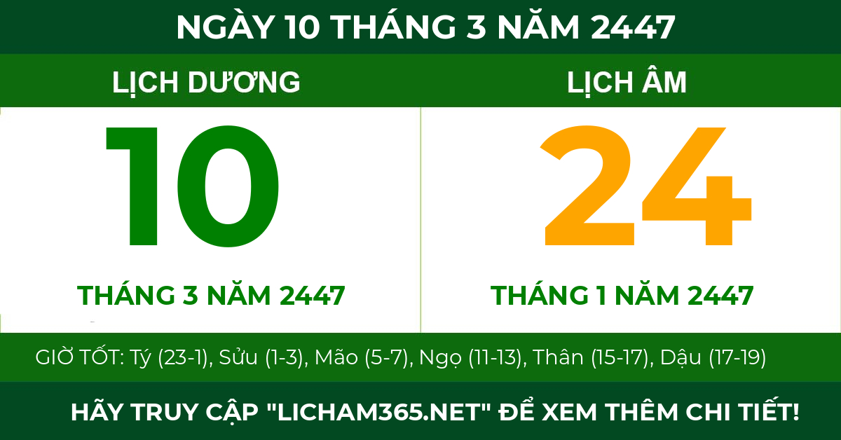 lịch âm ngày 10 tháng 3 năm 2447