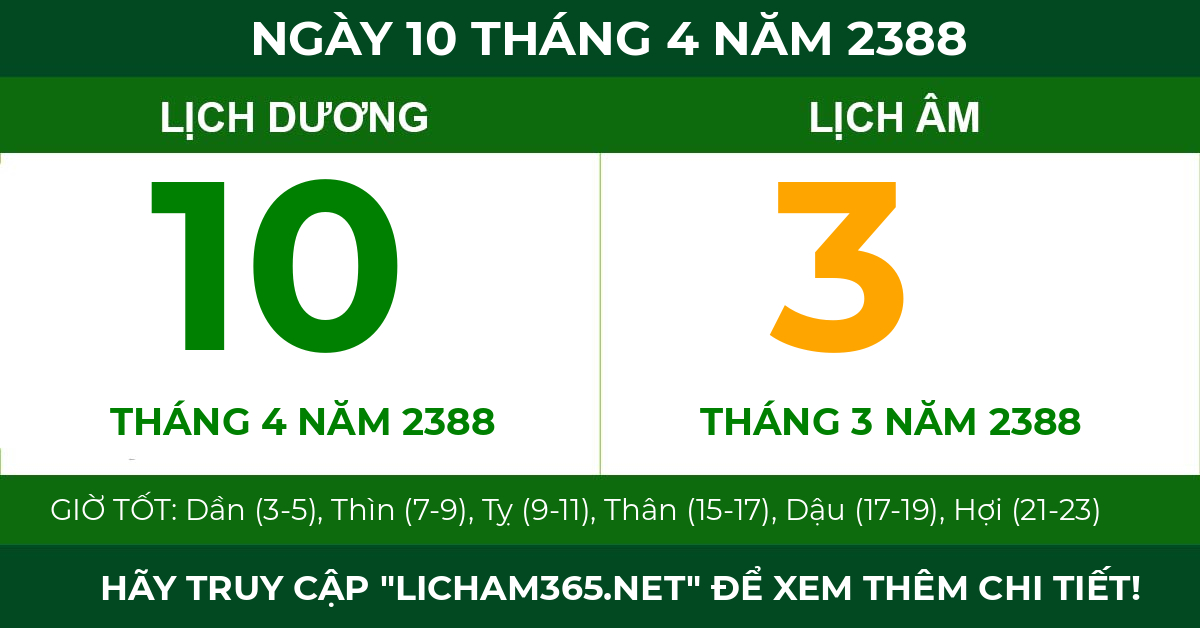 lịch âm ngày 10 tháng 4 năm 2388