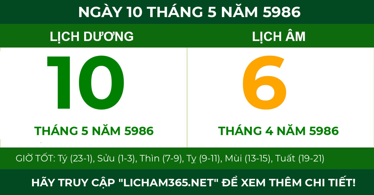 lịch âm ngày 10 tháng 5 năm 5986