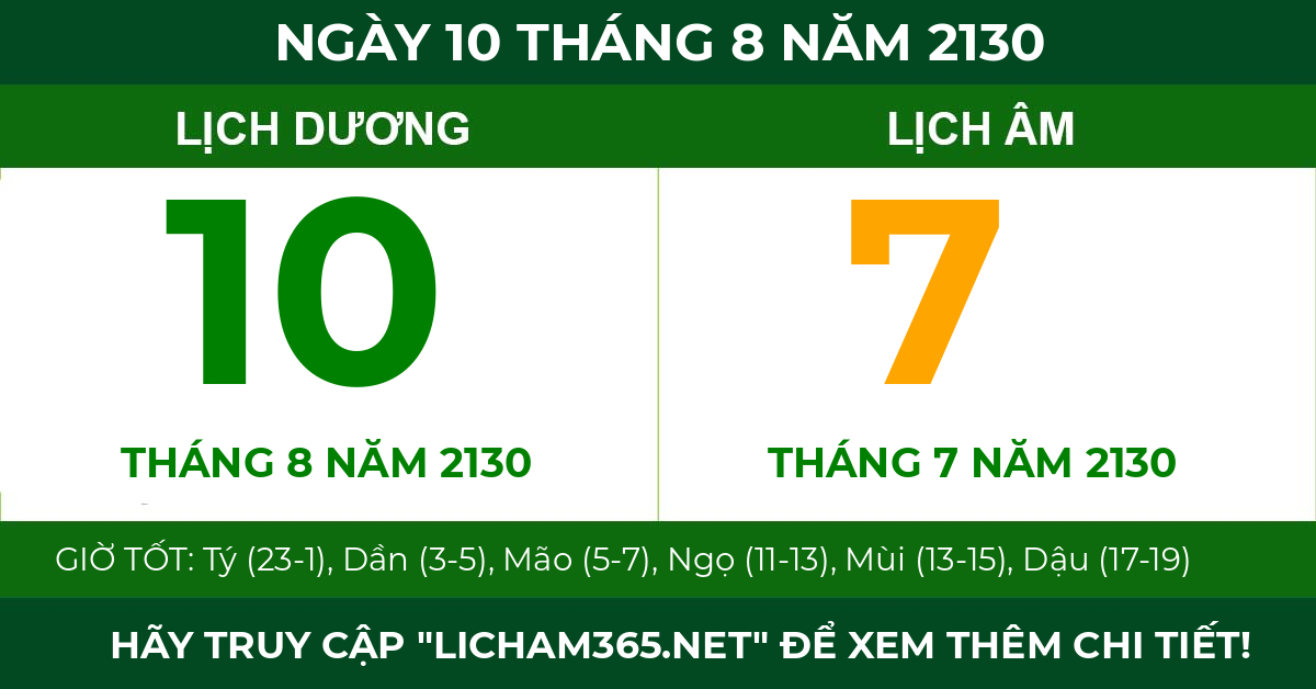 lịch âm ngày 10 tháng 8 năm 2130