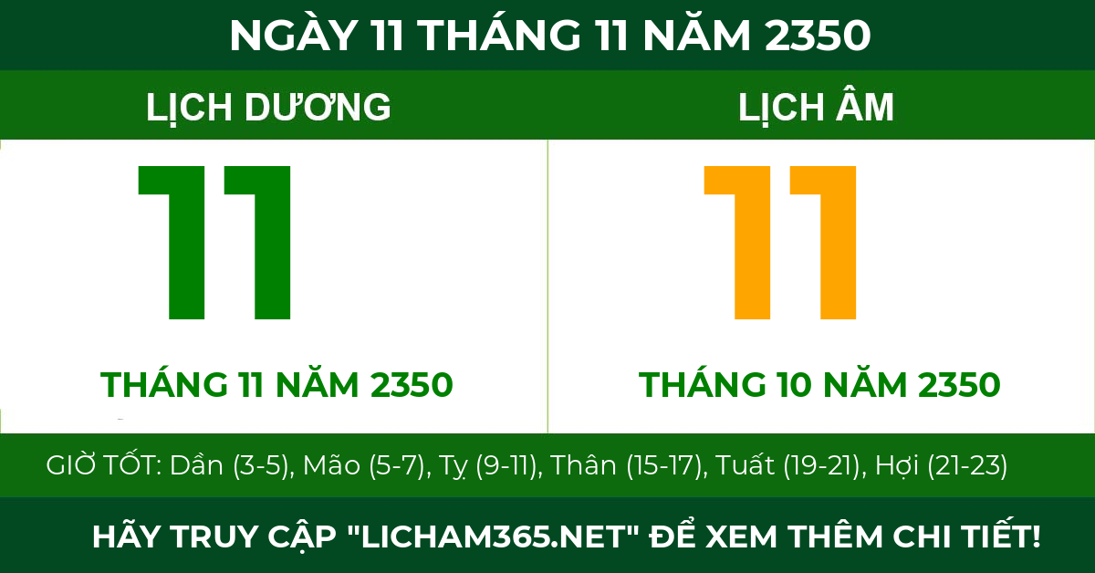 lịch âm ngày 11 tháng 11 năm 2350