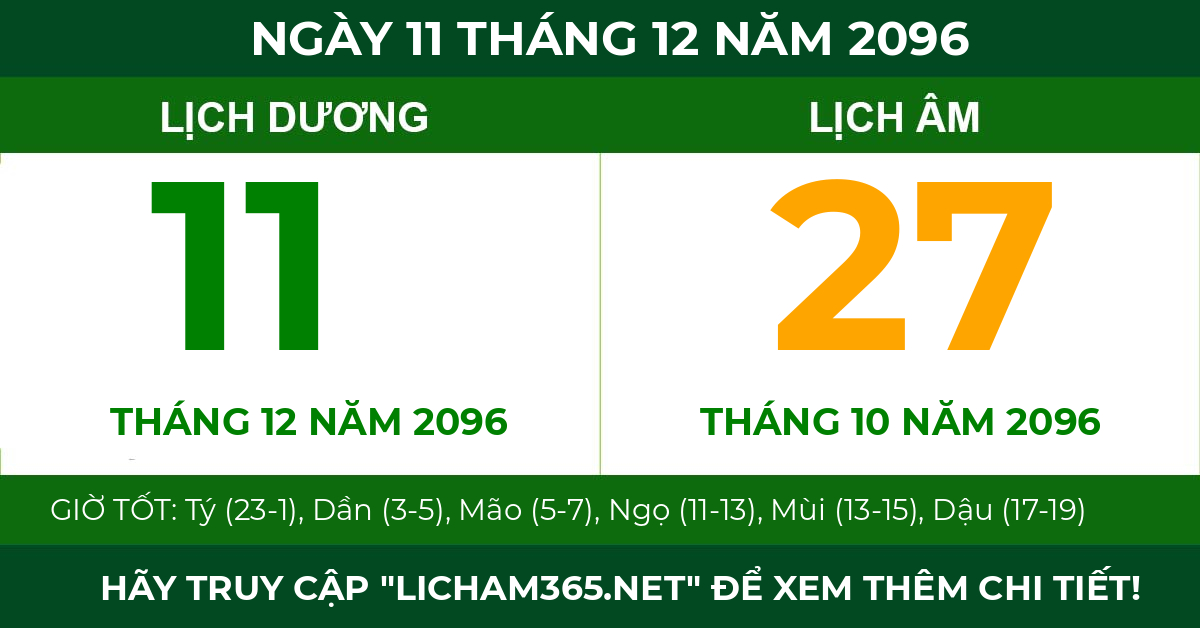 lịch âm ngày 11 tháng 12 năm 2096