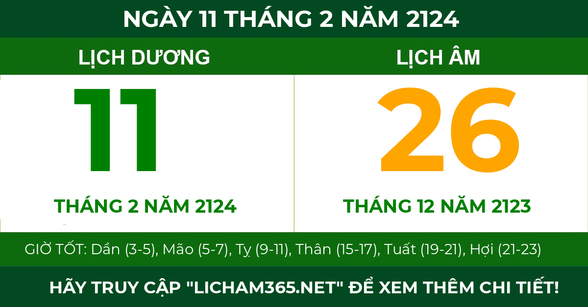 lịch âm ngày 11 tháng 2 năm 2124