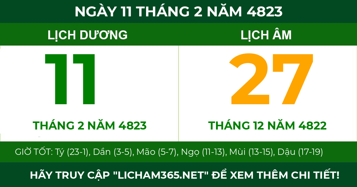 lịch âm ngày 11 tháng 2 năm 4823