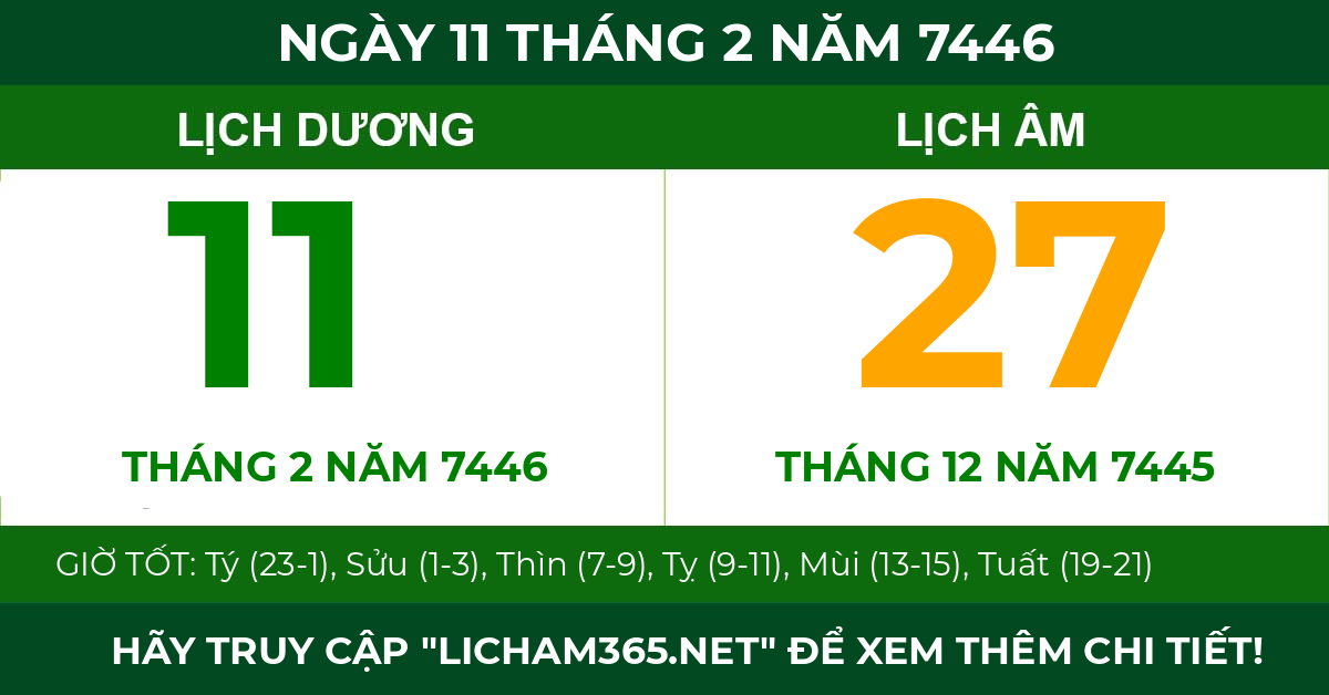 lịch âm ngày 11 tháng 2 năm 7446