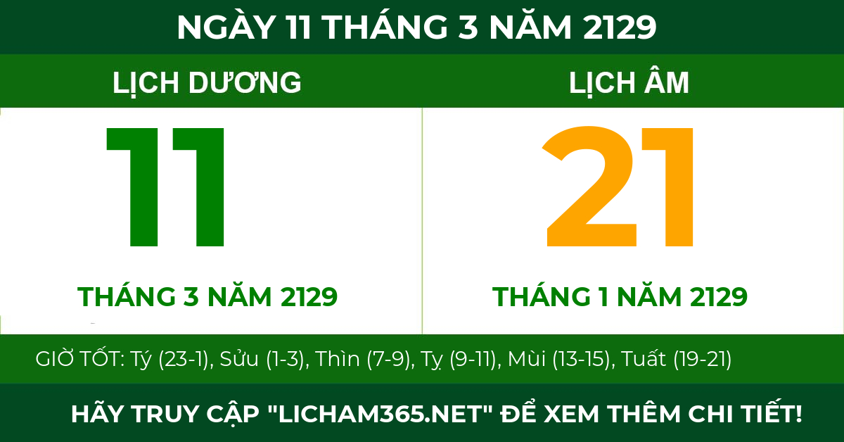 lịch âm ngày 11 tháng 3 năm 2129