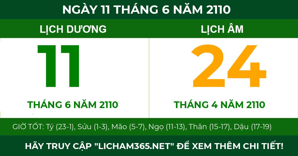 lịch âm ngày 11 tháng 6 năm 2110