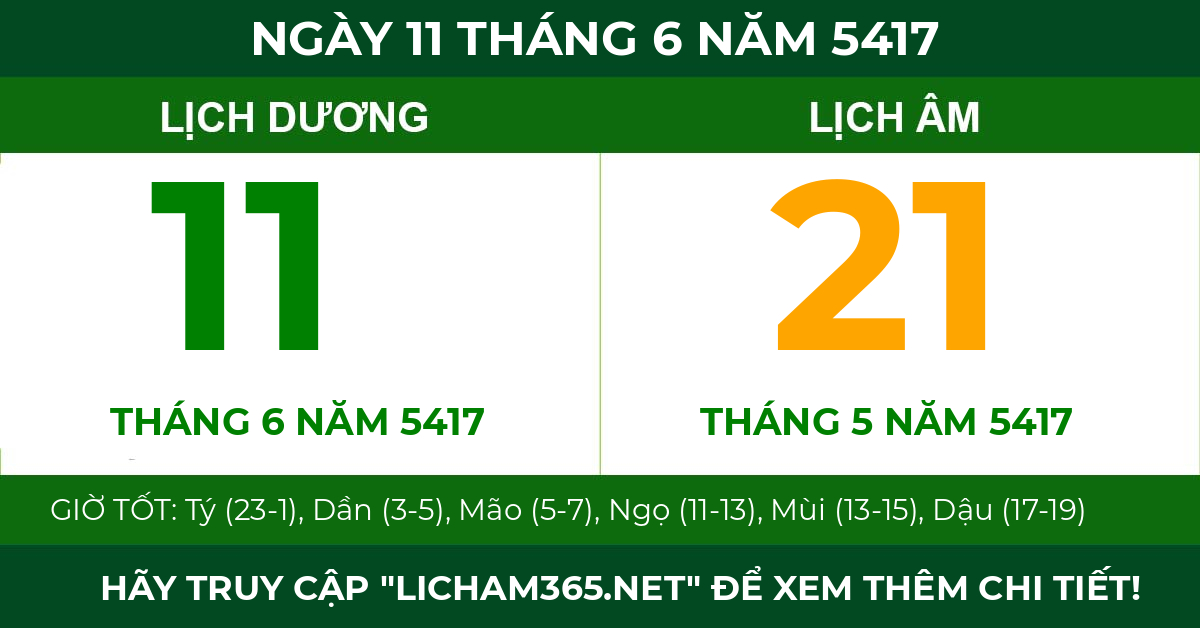 lịch âm ngày 11 tháng 6 năm 5417