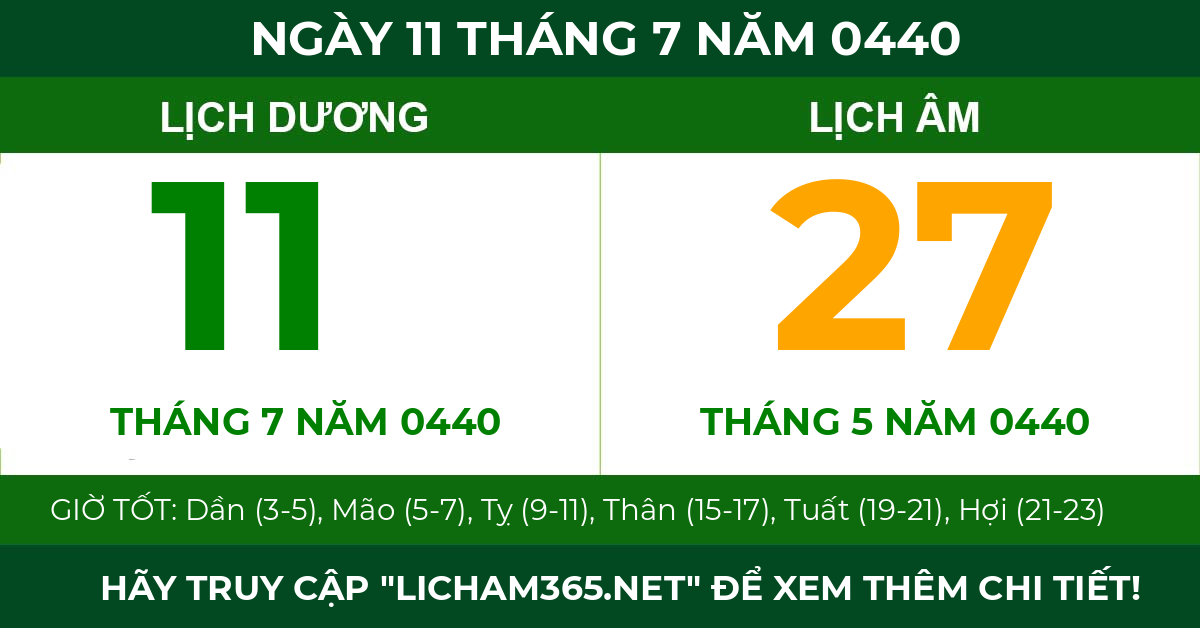 lịch âm ngày 11 tháng 7 năm 0440