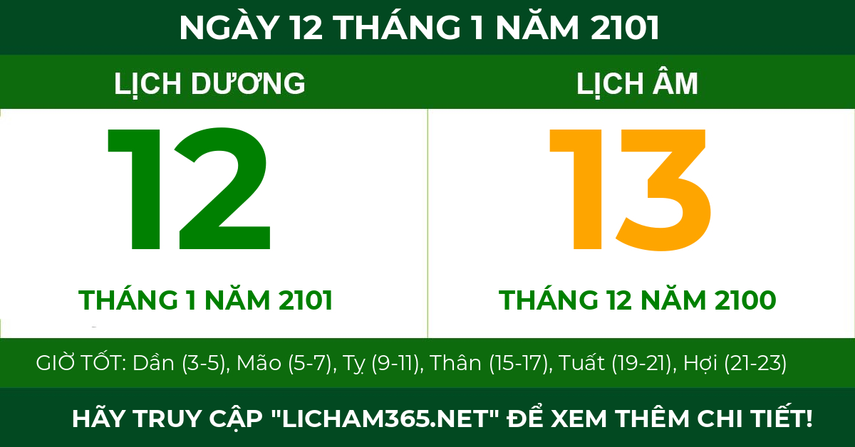 lịch âm ngày 12 tháng 1 năm 2101