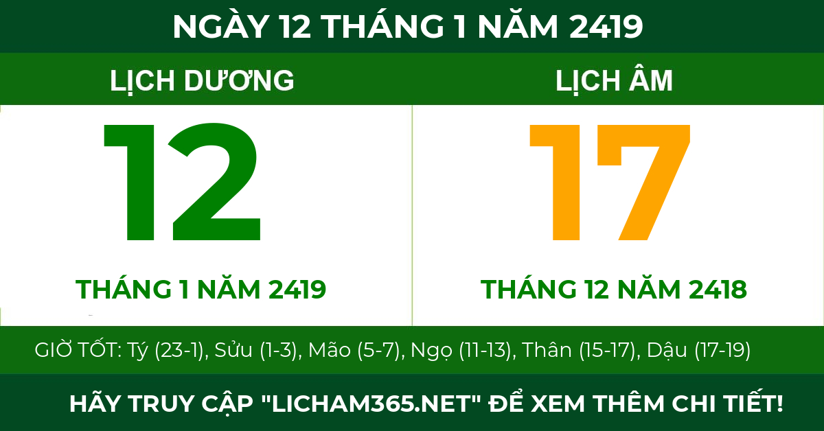 lịch âm ngày 12 tháng 1 năm 2419