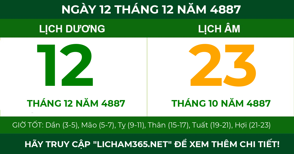 lịch âm ngày 12 tháng 12 năm 4887