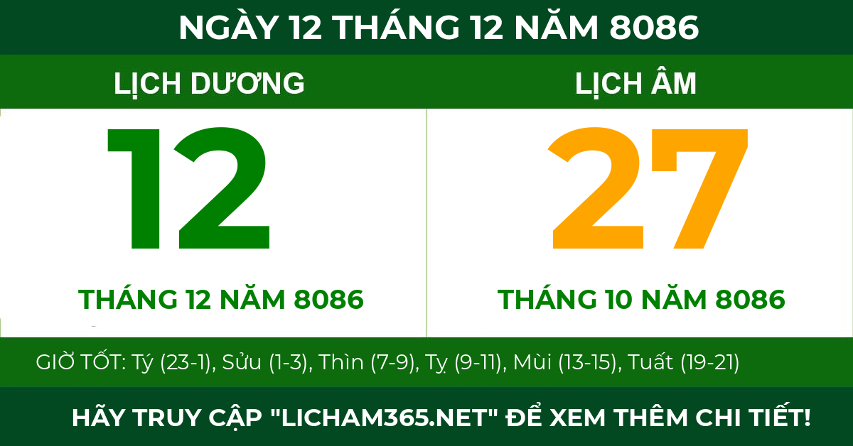 lịch âm ngày 12 tháng 12 năm 8086