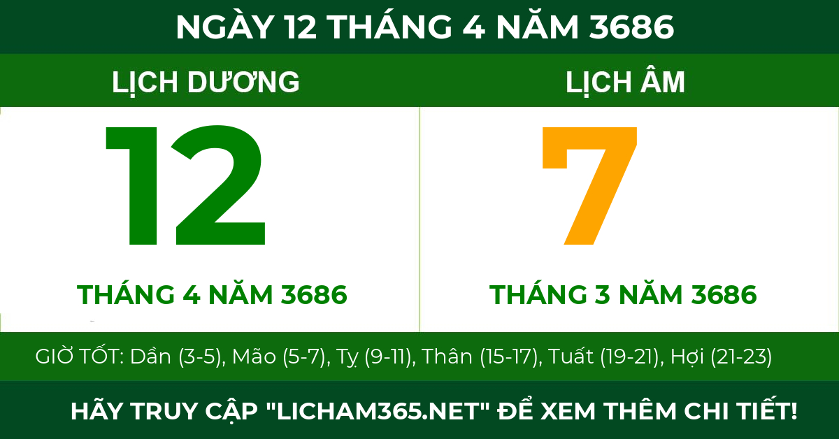 lịch âm ngày 12 tháng 4 năm 3686