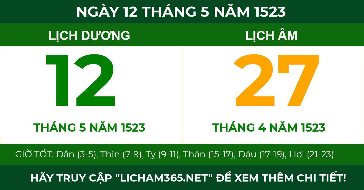 lịch âm ngày 12 tháng 5 năm 1523