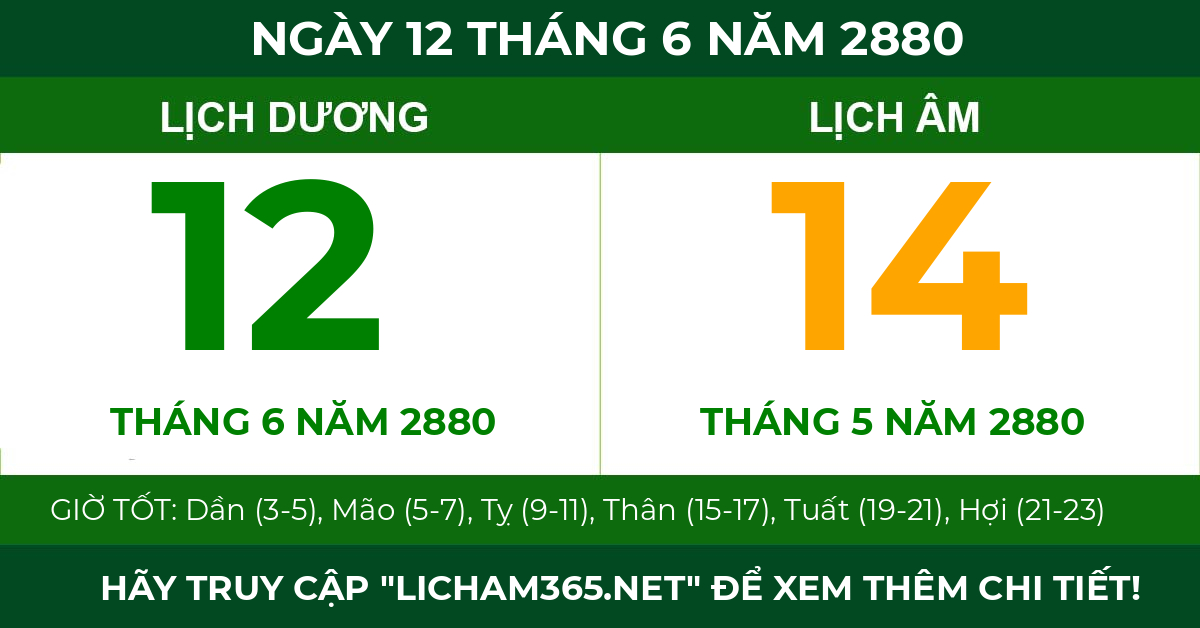 lịch âm ngày 12 tháng 6 năm 2880