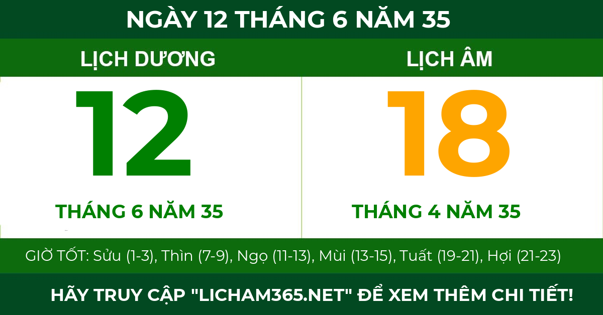 lịch âm ngày 12 tháng 6 năm 35