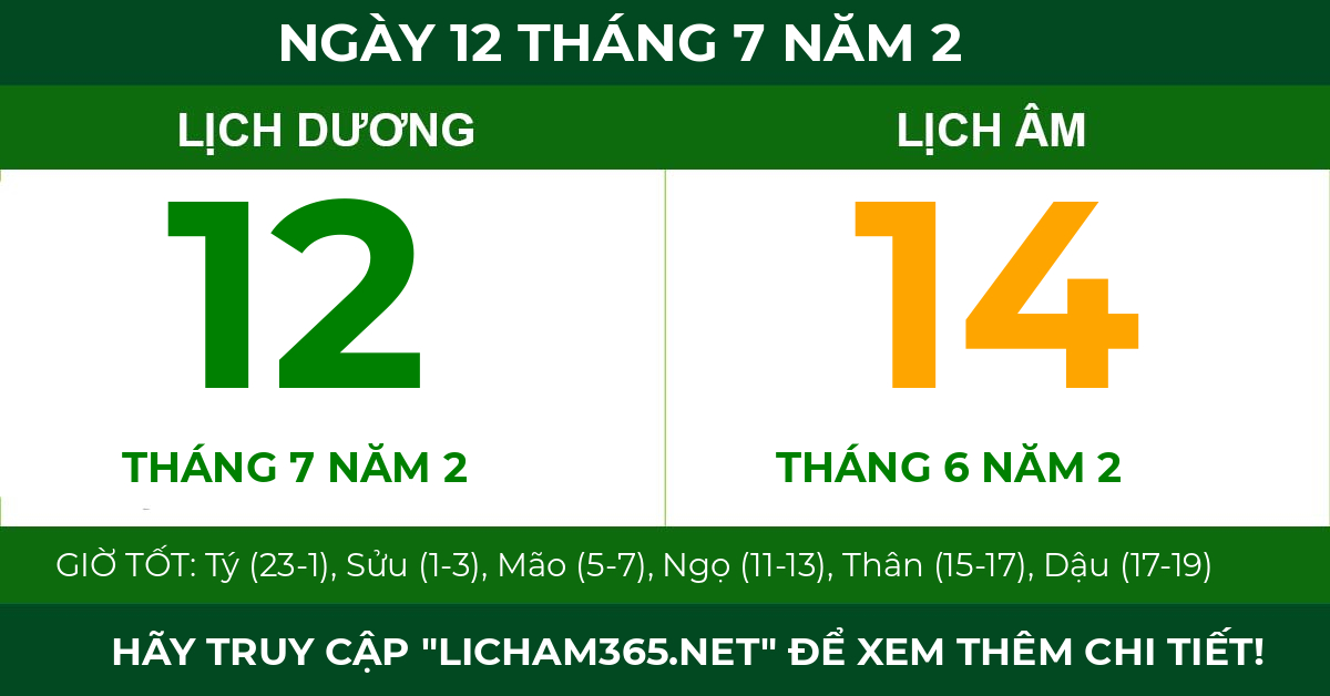 lịch âm ngày 12 tháng 7 năm 2