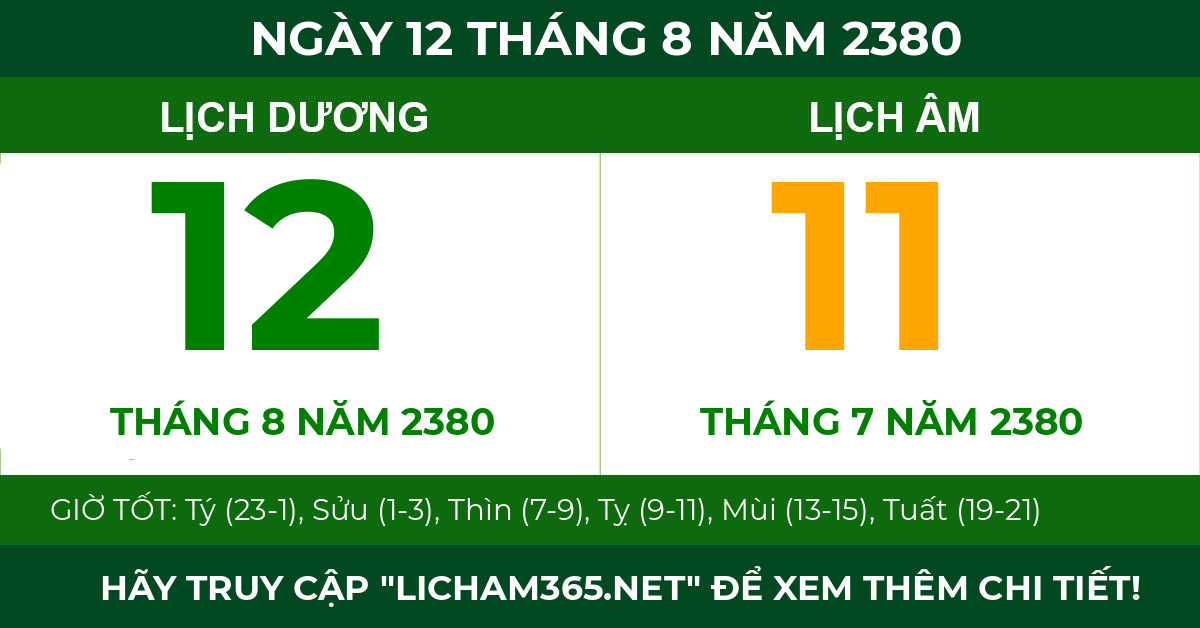 lịch âm ngày 12 tháng 8 năm 2380