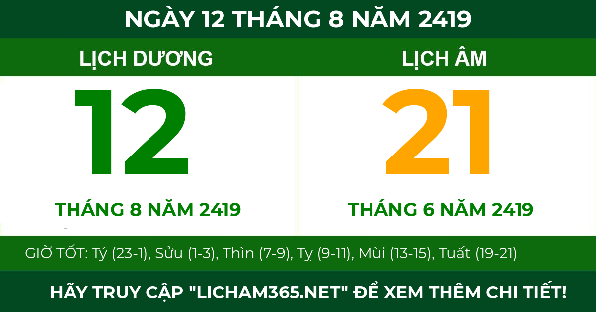 lịch âm ngày 12 tháng 8 năm 2419