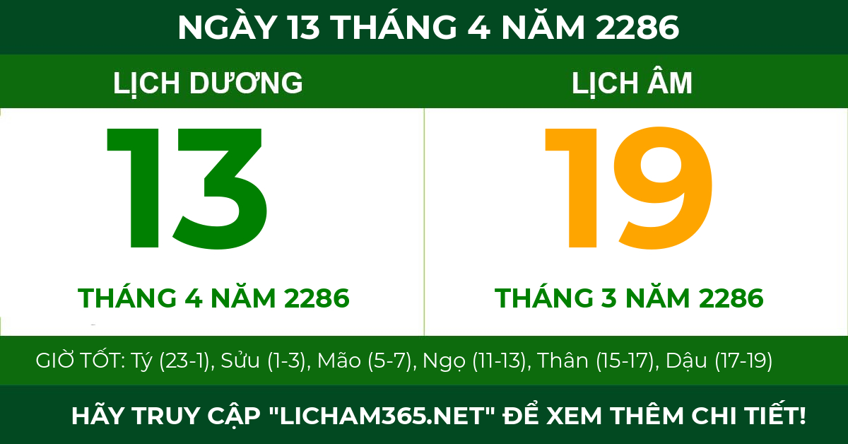 lịch âm ngày 13 tháng 4 năm 2286