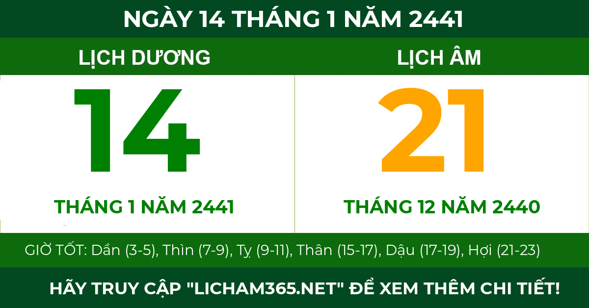 lịch âm ngày 14 tháng 1 năm 2441