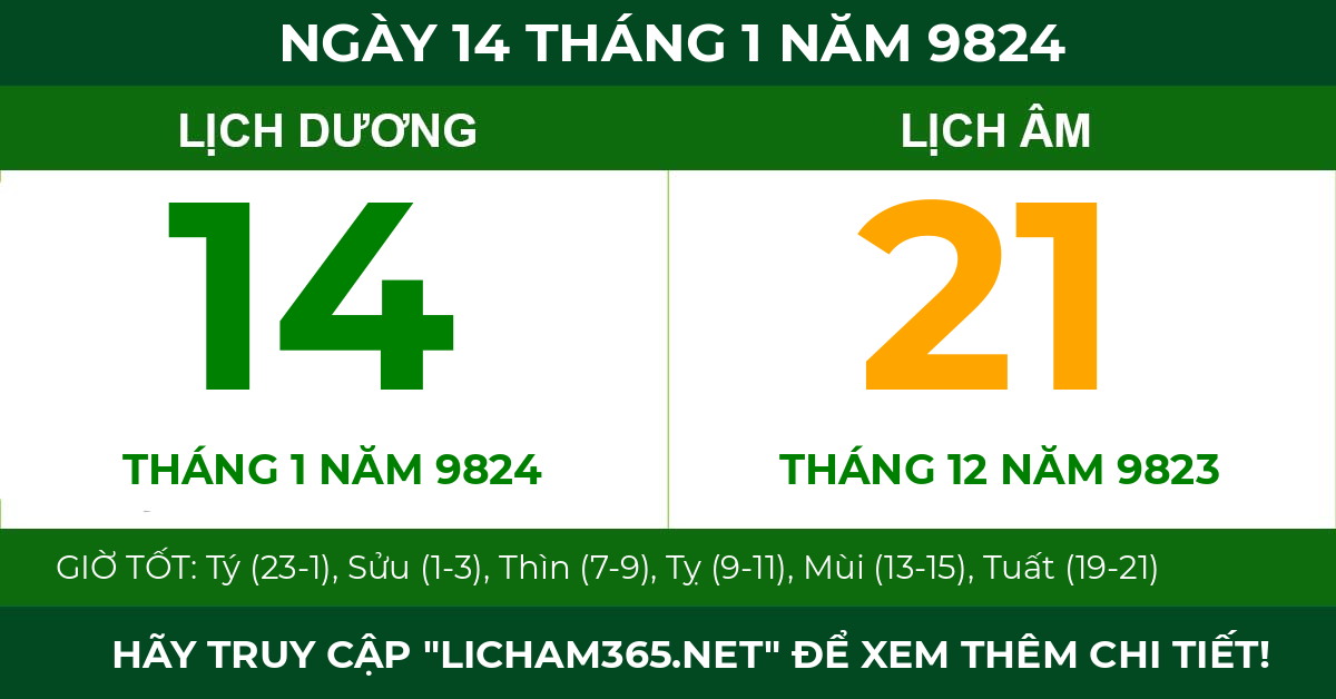 lịch âm ngày 14 tháng 1 năm 9824