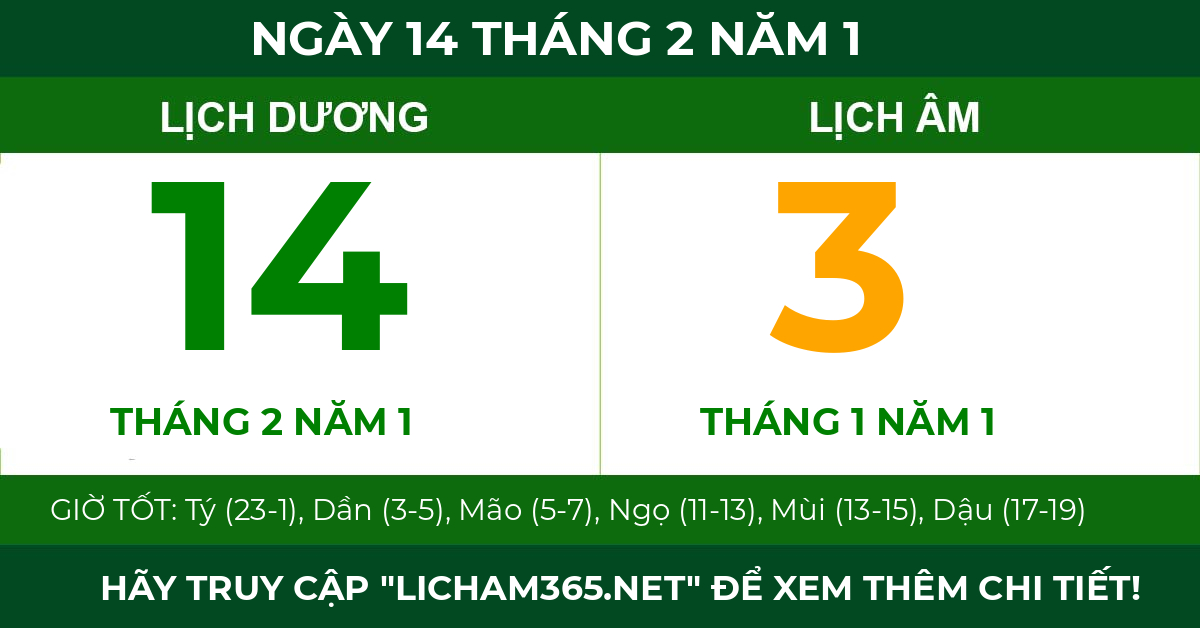 lịch âm ngày 14 tháng 2 năm 1